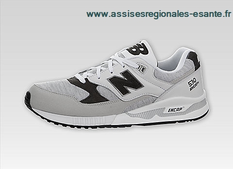 New Balance 530 Chaussures, Blanche / Gris-Noires Homme Chaussure New Balance 530 KW535670